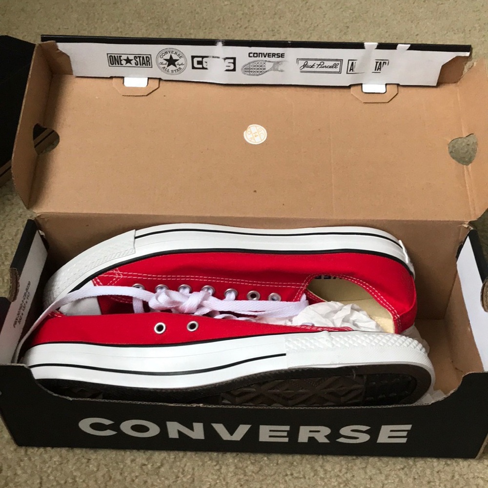 Red and White Converse Men size 11